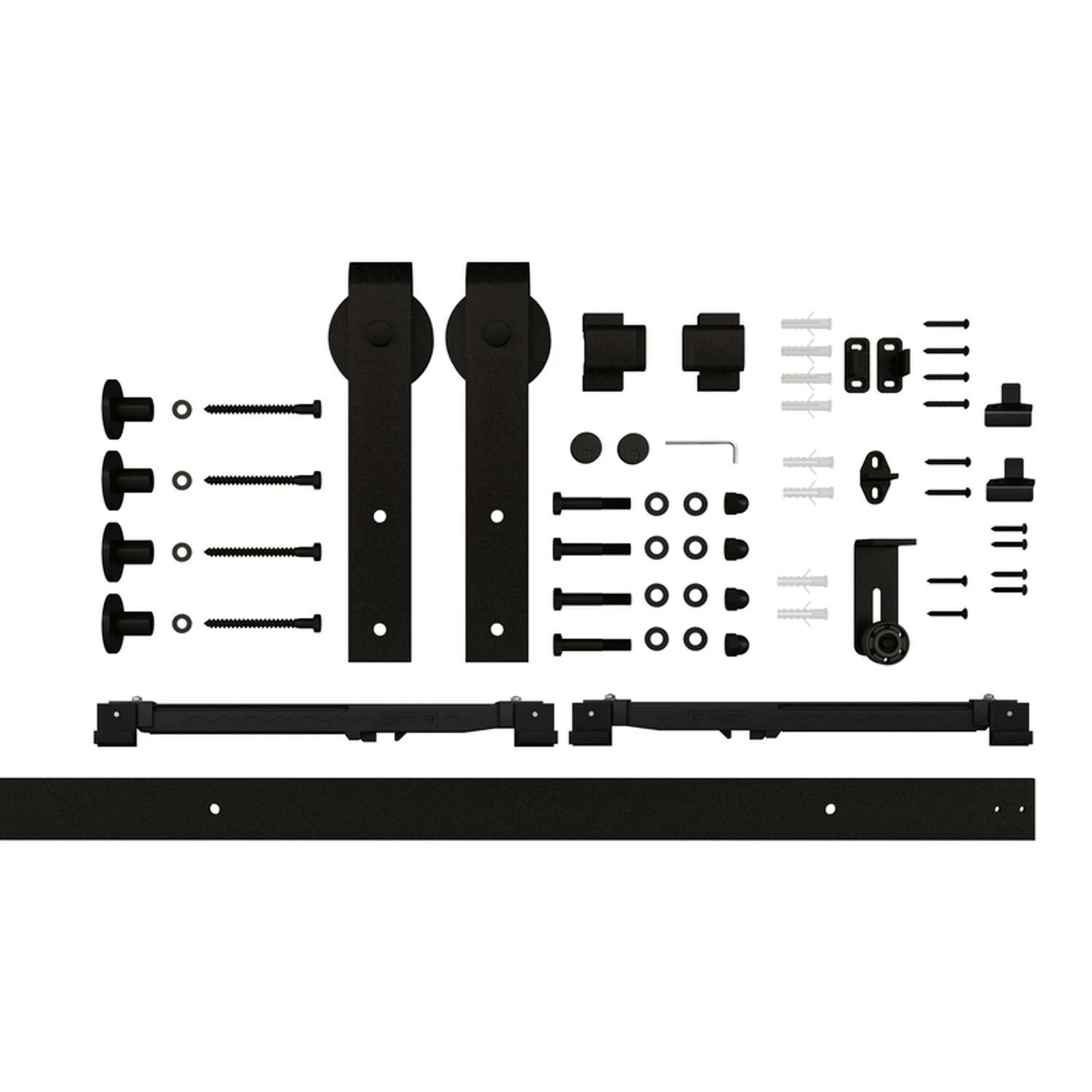 National Hardware Designer Matte Black Steel Barn Door Hanger Kit 1 Pc 4 National Hardware Designer Matte Black Steel Barn Door Hanger Kit 1 Pc - Image 2