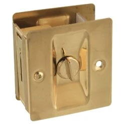 National Hardware Polished Brass Gold Brass Pocket Door Latch 1 Pk