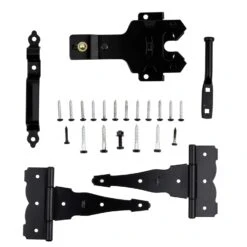National Hardware 9.72 In. L Black Steel T-Hinge Gate Kit 1 Pk