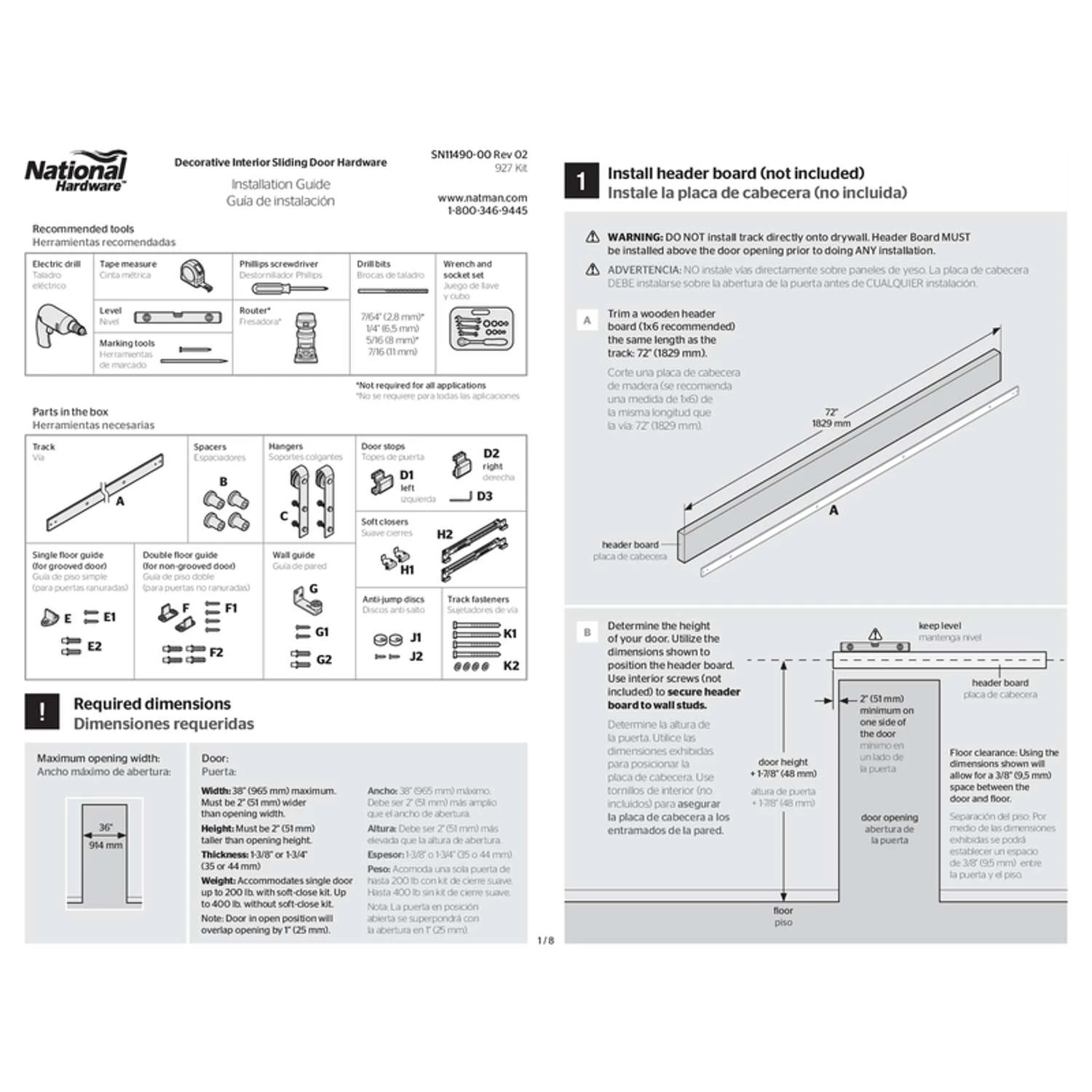 National Hardware Designer Brushed Gold Steel Barn Door Hanger Kit 1 Pc 6 National Hardware Designer Brushed Gold Steel Barn Door Hanger Kit 1 Pc - Image 4