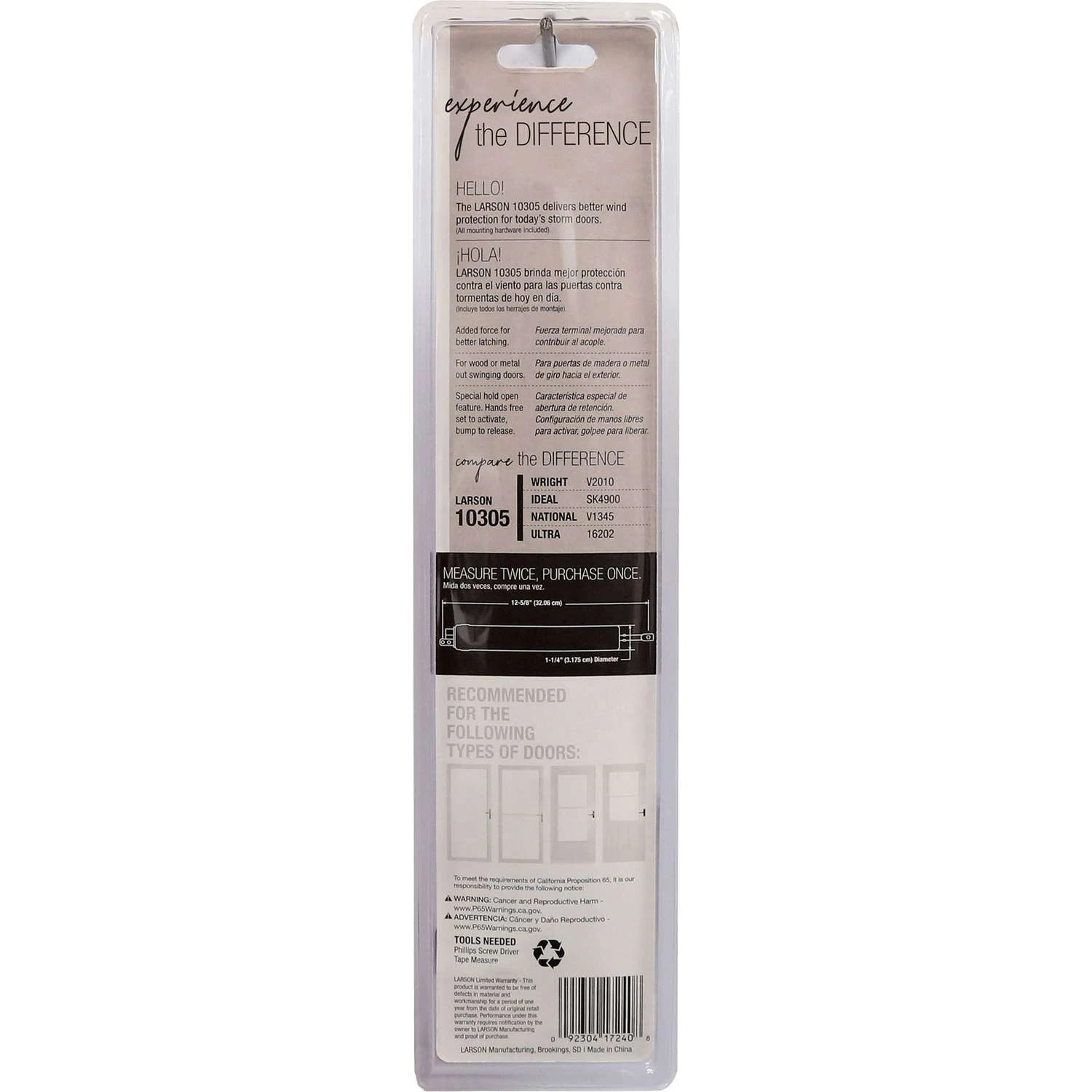 Larson Black Aluminum Pneumatic Door Closer 5 Larson Black Aluminum Pneumatic Door Closer - Image 3