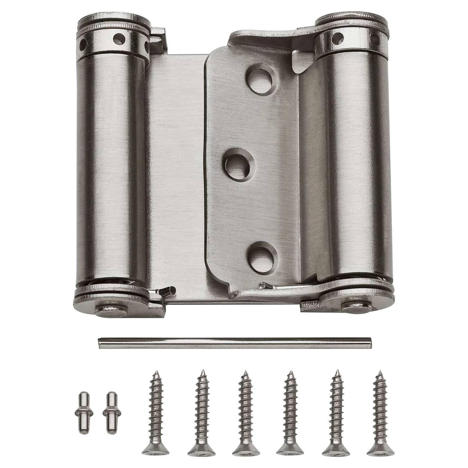 National Hardware 3 In. L Satin Nickel Double-Acting Spring Hinge 1 Pk 3 National Hardware 3 In. L Satin Nickel Double-Acting Spring Hinge 1 Pk