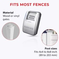 YARDLOCK Matte Silver Stainless Steel Keyless Gate Lock 1 Pk -Acme Acorn Store 1fc8a3be 4eab 4ed3 a7fd 9399791e80ca
