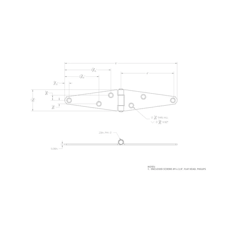Ace 4 In. L Stainless Steel Heavy Duty Strap Hinge 1 Pk 4 Ace 4 In. L Stainless Steel Heavy Duty Strap Hinge 1 Pk - Image 2