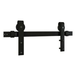 National Hardware Designer Matte Black Steel Barn Door Hanger Kit 1 Pc