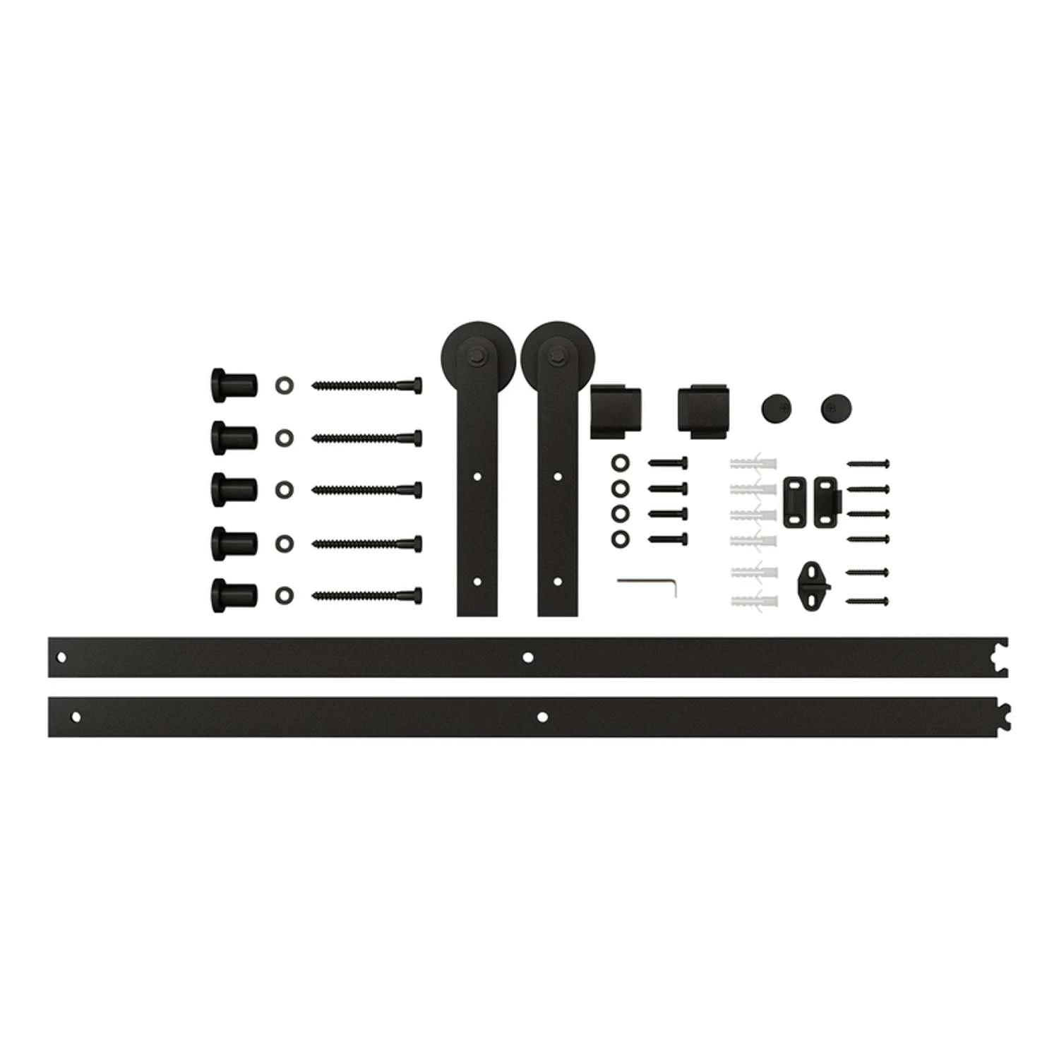 National Hardware Builder Matte Black Steel Barn Door Hanger Kit 1 Pc 4 National Hardware Builder Matte Black Steel Barn Door Hanger Kit 1 Pc - Image 2