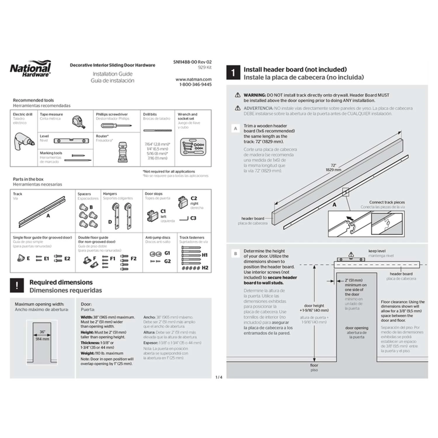National Hardware Builder Matte Black Steel Barn Door Hanger Kit 1 Pc 8 National Hardware Builder Matte Black Steel Barn Door Hanger Kit 1 Pc - Image 6