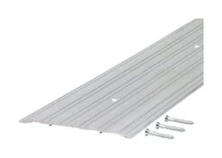 M-D 6 In. W X 72 In. L Silver Aluminum Fluted Saddle Threshold Metallic