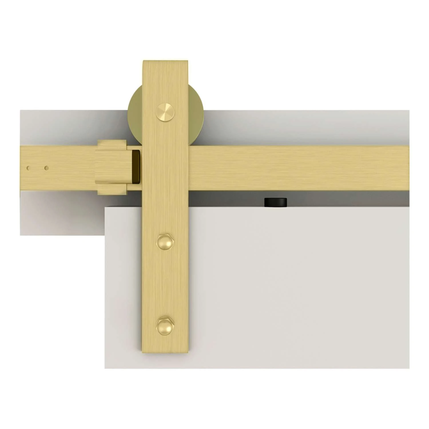 National Hardware Designer Brushed Gold Steel Barn Door Hanger Kit 1 Pc 8 National Hardware Designer Brushed Gold Steel Barn Door Hanger Kit 1 Pc - Image 6