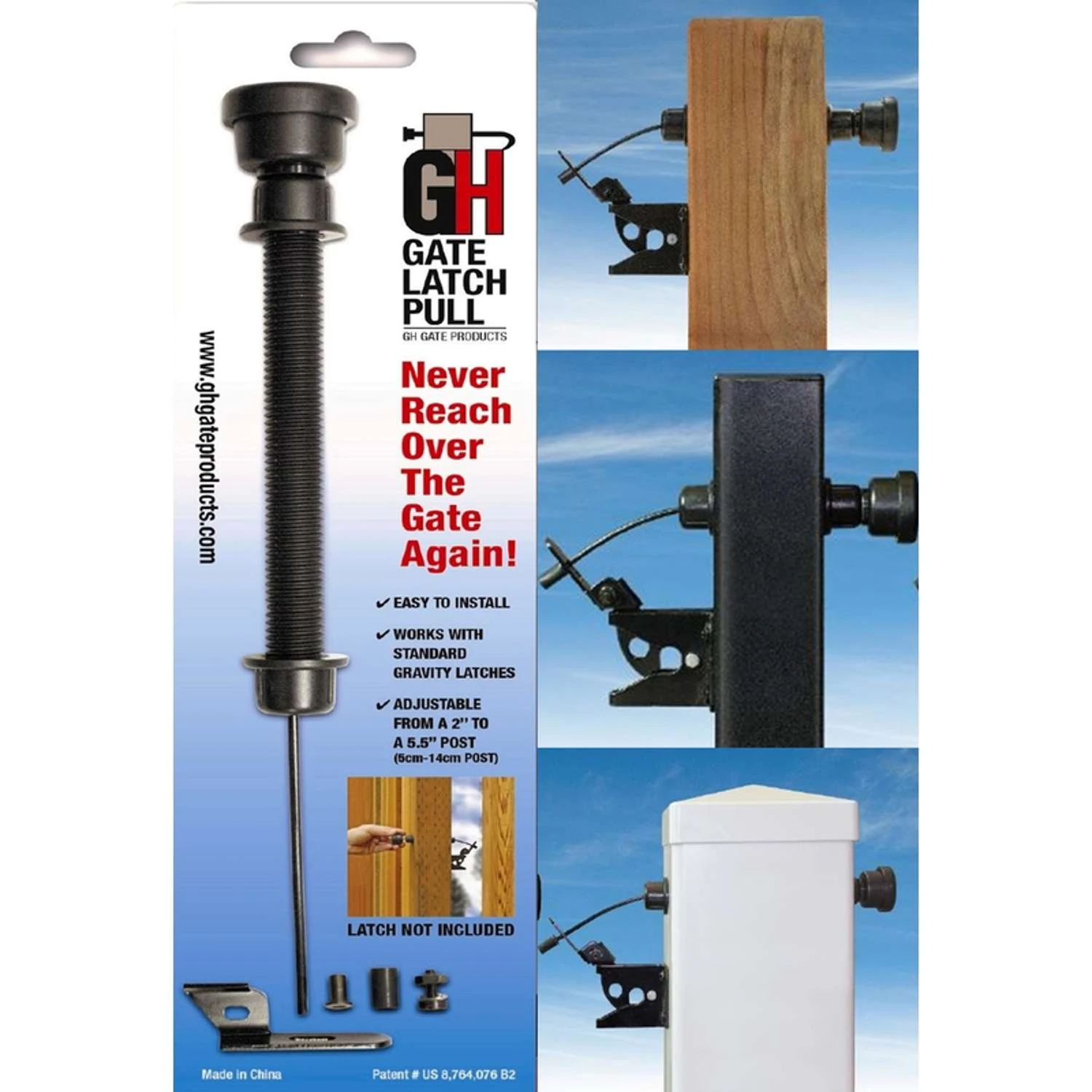 GH Gate Produts 13.5 In. H X 4 In. W Matte Plastic Pull Gate Latch 3 GH Gate Produts 13.5 In. H X 4 In. W Matte Plastic Pull Gate Latch