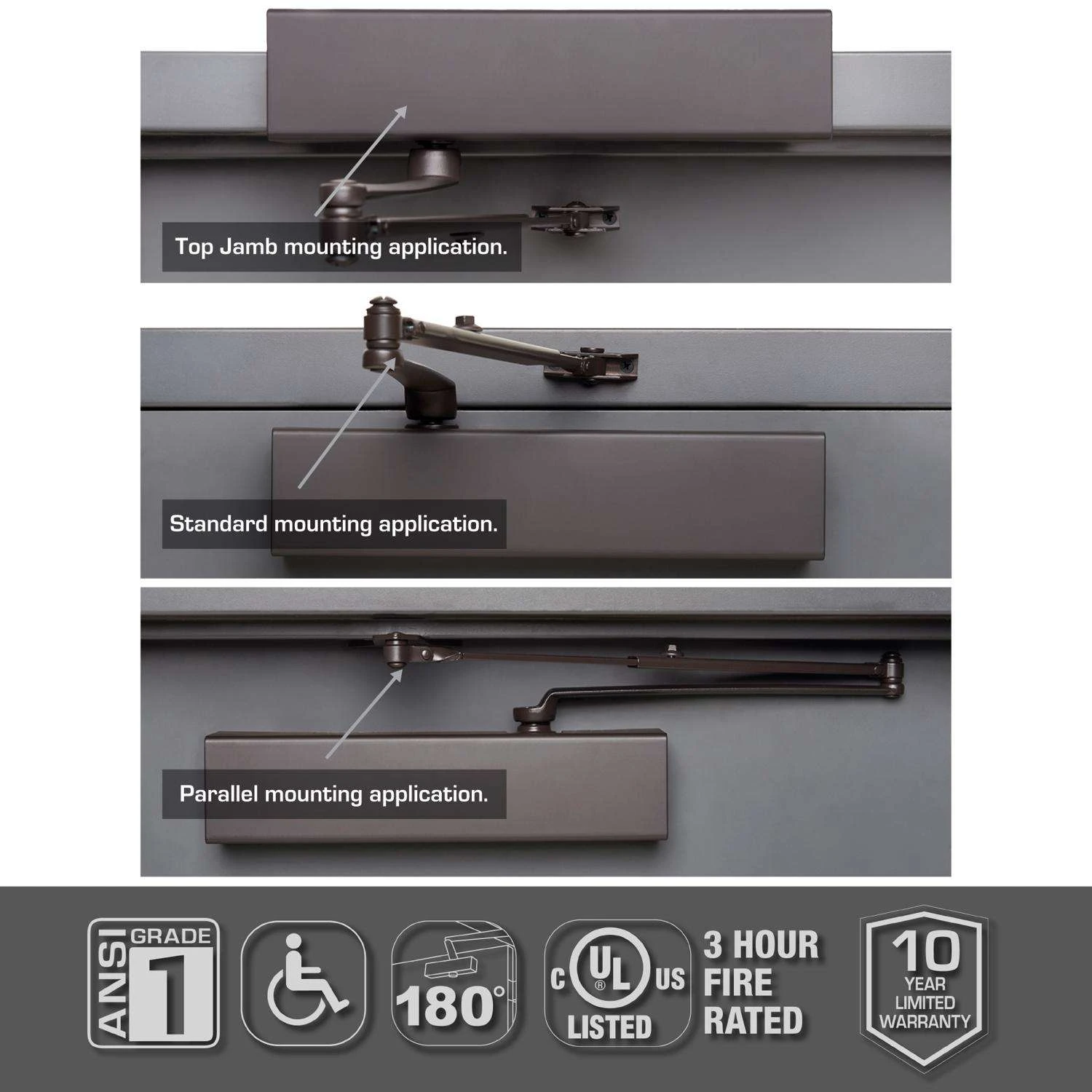 Brinks Commercial Oil Rubbed Bronze Steel Hydraulic Door Closer Grade 1 8 Brinks Commercial Oil Rubbed Bronze Steel Hydraulic Door Closer Grade 1 - Image 6