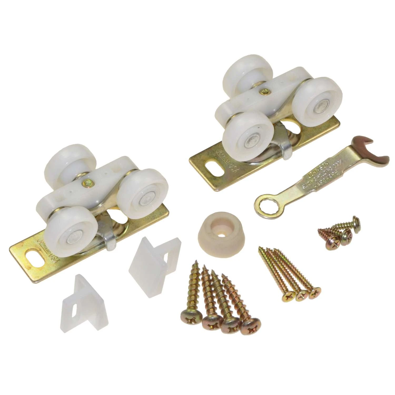 Johnson Hardware Plastic/Steel Pocket Door Hardware 16 Pc 3 Johnson Hardware Plastic/Steel Pocket Door Hardware 16 Pc