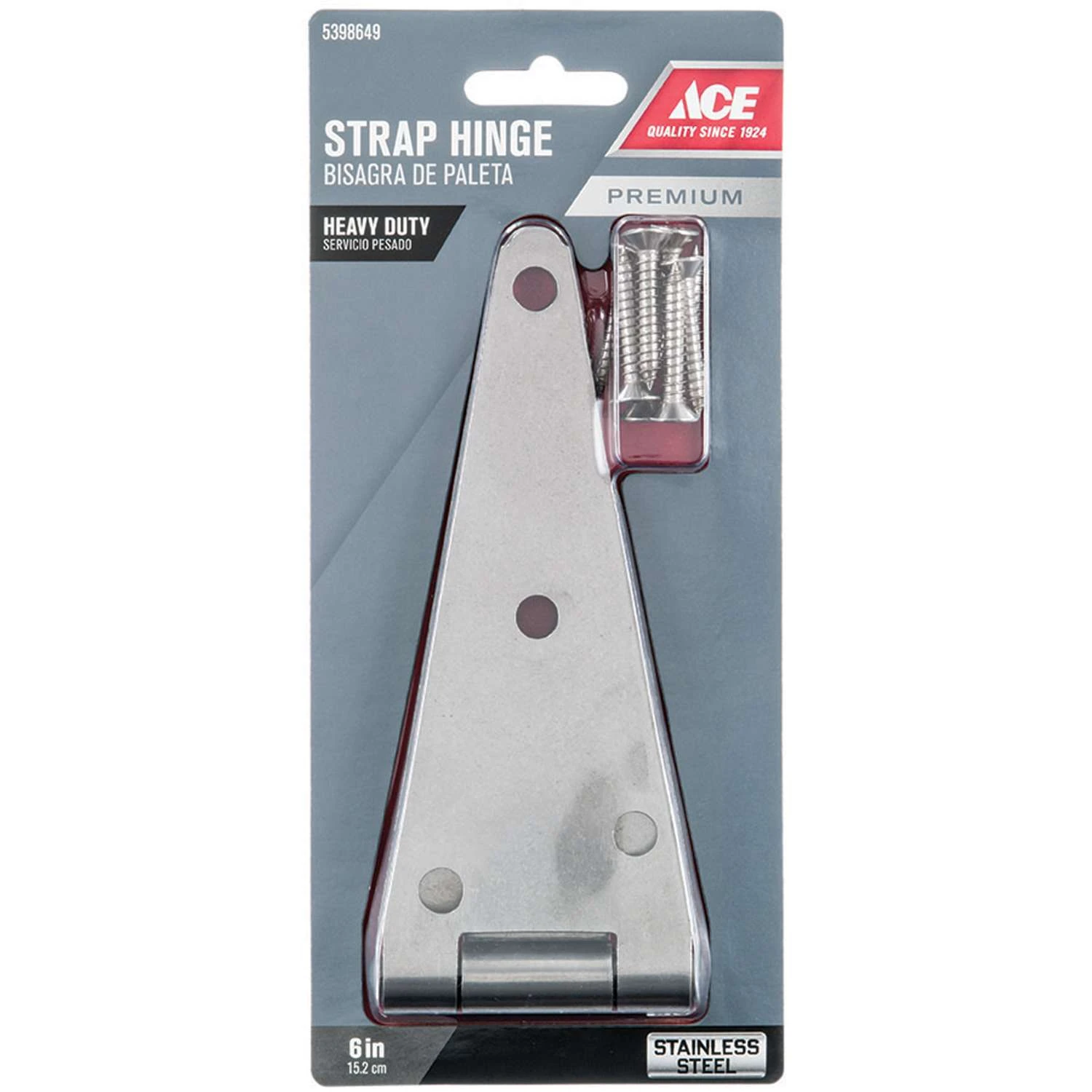 Ace 6 In. L Stainless Steel Heavy Duty Strap Hinge 1 Pk 5 Ace 6 In. L Stainless Steel Heavy Duty Strap Hinge 1 Pk - Image 3
