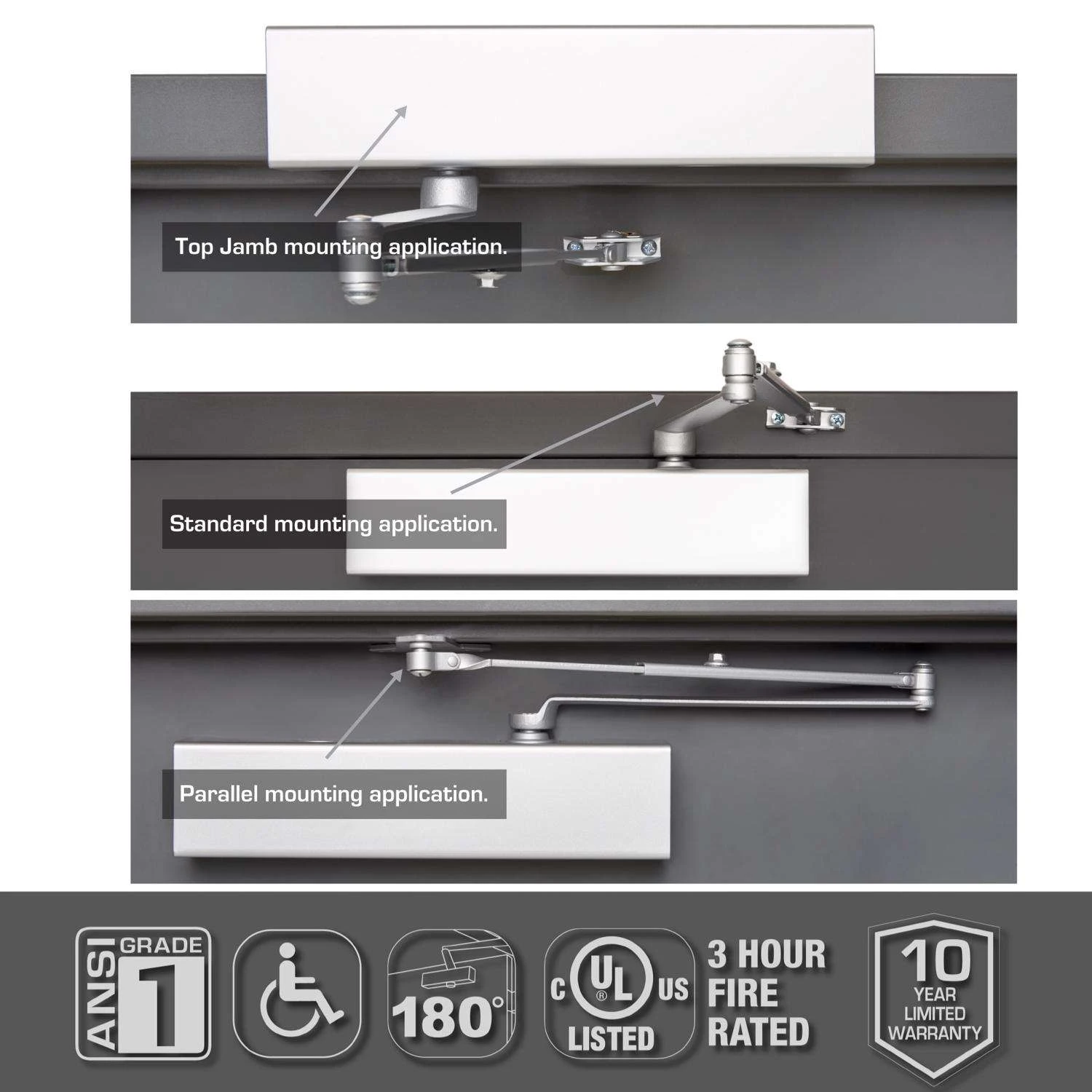 Brinks Commercial Metal Hydraulic Door Closer Grade 1 8 Brinks Commercial Metal Hydraulic Door Closer Grade 1 - Image 6