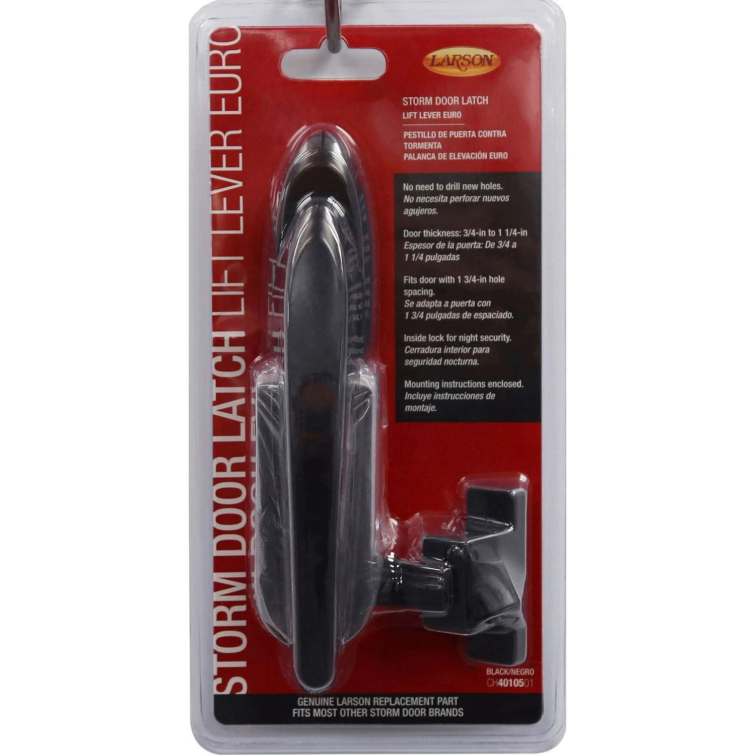 Larson Euro Black Zinc Lift Lever Latch 1 Pk 3 Larson Euro Black Zinc Lift Lever Latch 1 Pk