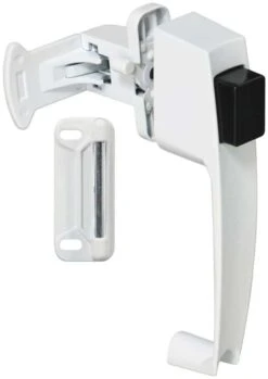 National Hardware White Zinc Push Button Latch 1 Pk