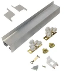 Johnson Hardware Silver Aluminum Sliding Door Hardware Kit 4 Pc