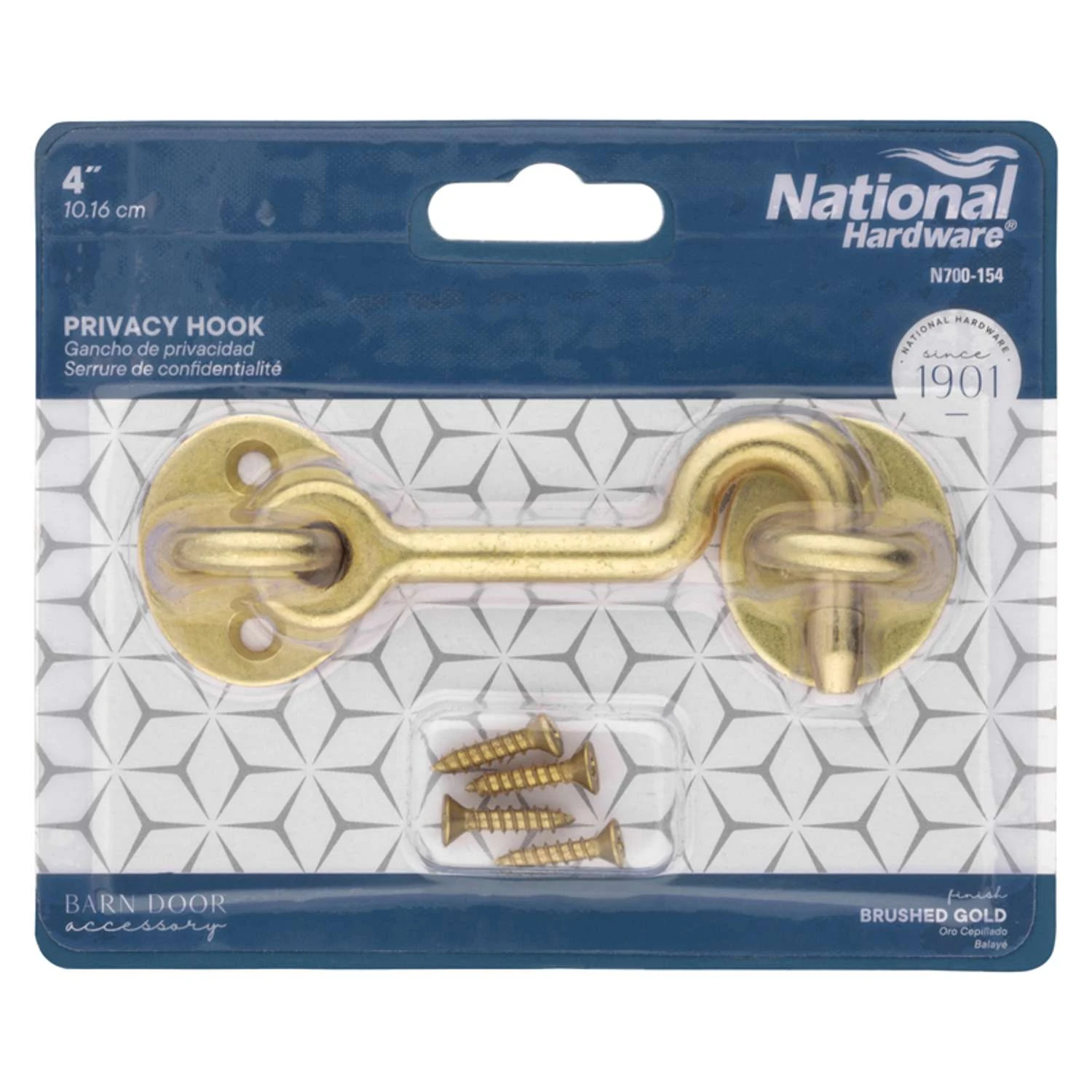 National Hardware Brushed Gold Steel Hook And Eye Closure 1 Pc 5 National Hardware Brushed Gold Steel Hook And Eye Closure 1 Pc - Image 3