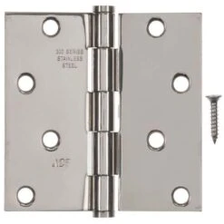 Ace 4 In. L Stainless Steel Residential Door Hinge 1 Pk
