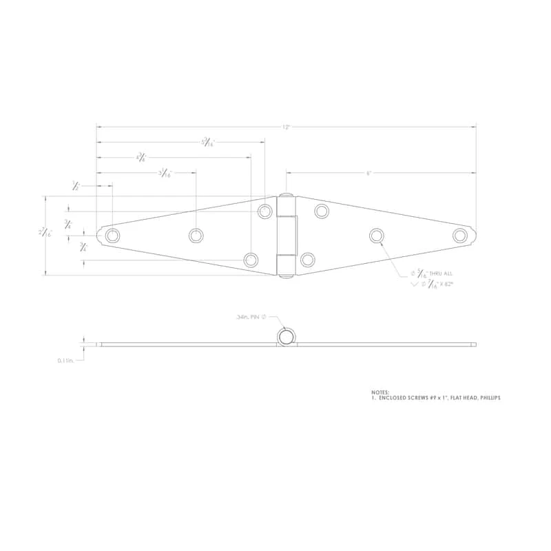 Ace 6 In. L Stainless Steel Heavy Duty Strap Hinge 1 Pk 4 Ace 6 In. L Stainless Steel Heavy Duty Strap Hinge 1 Pk - Image 2