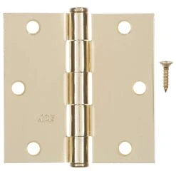 Hampton 3-1/2 In. L Bright Brass Residential Door Hinge 12 Pk