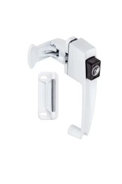 National Hardware White Zinc Push Button Keyed Latch 1 Pk