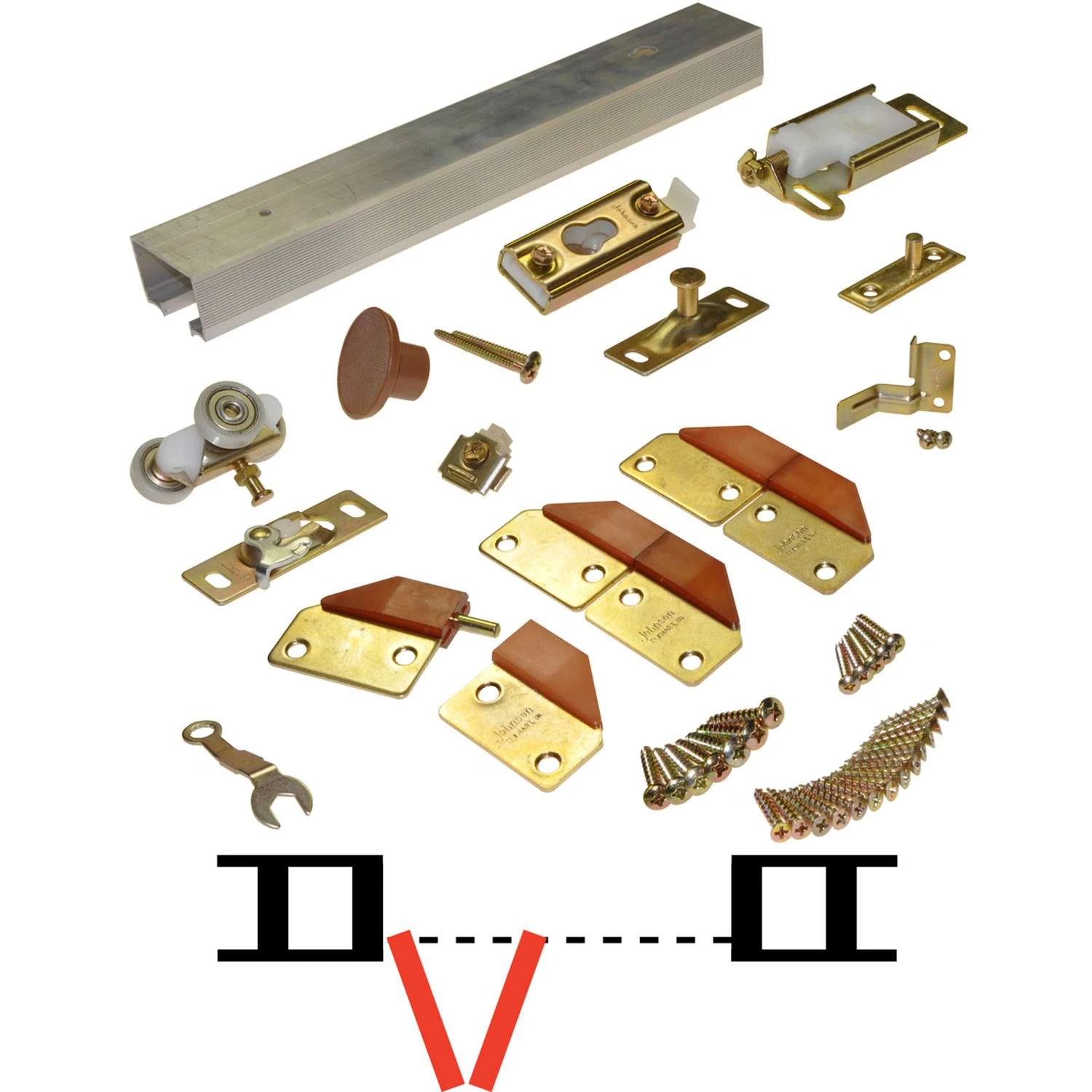 Johnson Hardware 100FD Aluminum Bi-fold Hardware Kit 3 Johnson Hardware 100FD Aluminum Bi-fold Hardware Kit