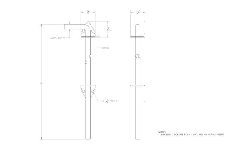 Ace 12 In. L Stainless Steel Cane Bolt 1 Pk 4 Ace 12 In. L Stainless Steel Cane Bolt 1 Pk - Image 2
