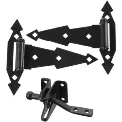 National Hardware 8 In. L Black Steel Gate Hardware Kit 1 Pk