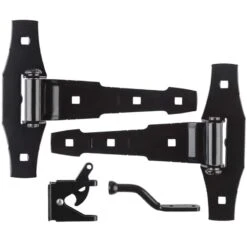 National Hardware 8-13/16 In. L Black Steel Gate Hardware Kit 1 Pk