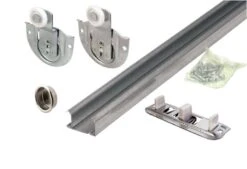 Prime-Line Galvanized Silver Steel By-Pass Door Hardware Set 1 Pk