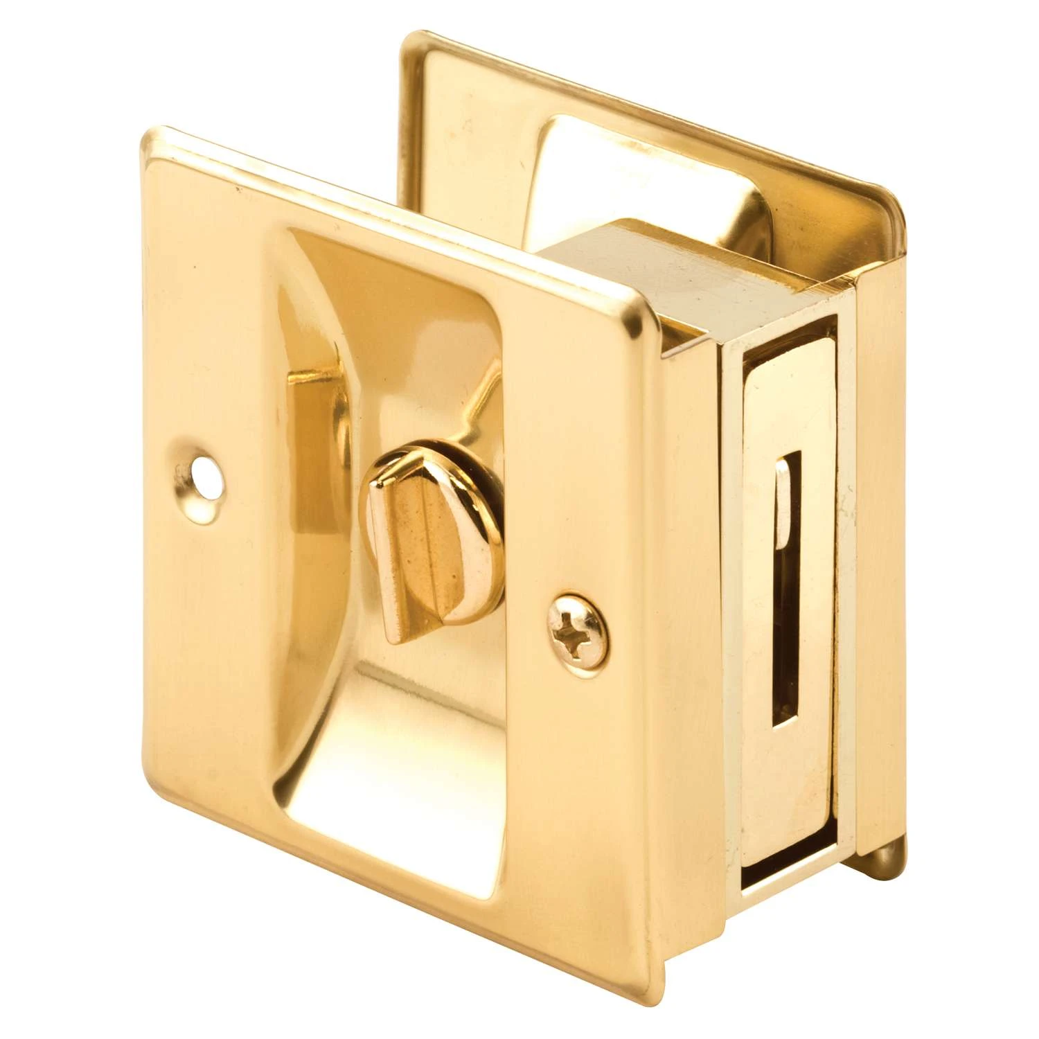 Prime-Line Polished Brass Gold Solid Brass Pocket Door Privacy Lock 1 Pk 3 Prime-Line Polished Brass Gold Solid Brass Pocket Door Privacy Lock 1 Pk