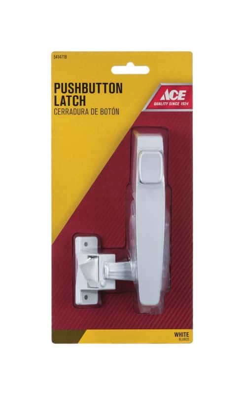 Ace White White Steel Push Button Latch 1 Pk 4 Ace White White Steel Push Button Latch 1 Pk - Image 2