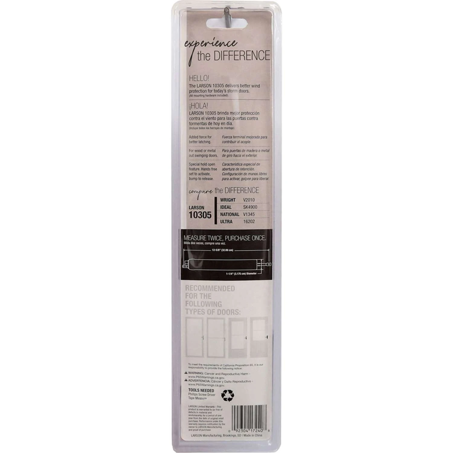 Larson Standard Duty White Aluminum Pneumatic Door Closer 5 Larson Standard Duty White Aluminum Pneumatic Door Closer - Image 3