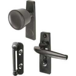 Prime-Line Black Aluminum Tulip Knob Latch 3 Pk