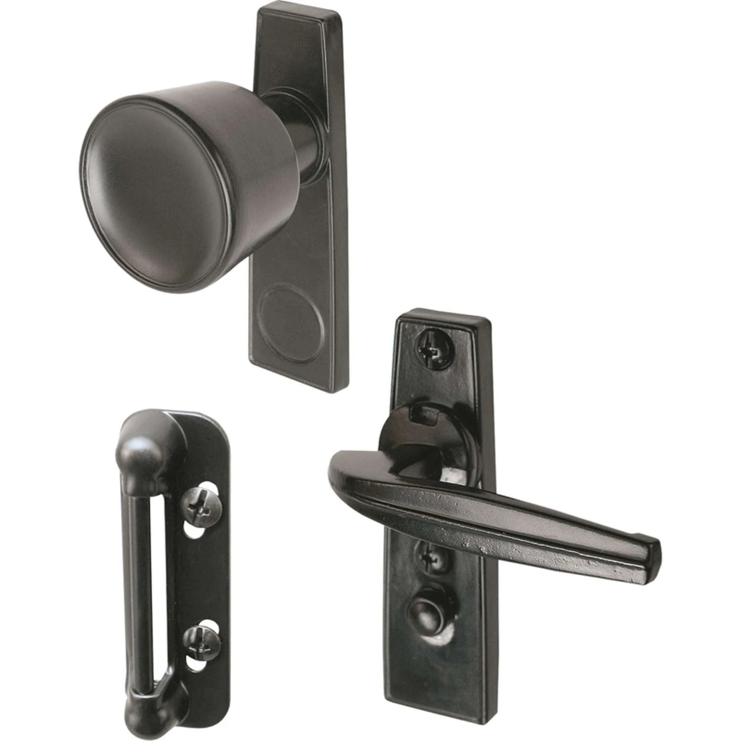 Prime-Line Black Aluminum Tulip Knob Latch 3 Pk 3 Prime-Line Black Aluminum Tulip Knob Latch 3 Pk