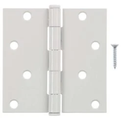 Ace 4 In. L White Residential Door Hinge 3 Pk