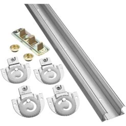 National Hardware Galvanized Silver Nylon/Steel By-Pass Door Hardware Set 1 Pk