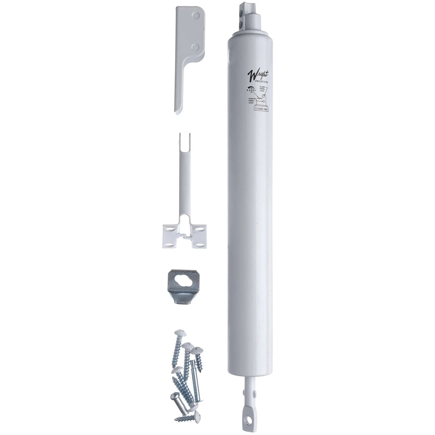 Wright White Aluminum Pneumatic Door Closer 4 Wright White Aluminum Pneumatic Door Closer - Image 2