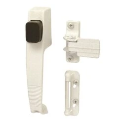 Prime-Line White Aluminum Push Button Latch 1 Pk