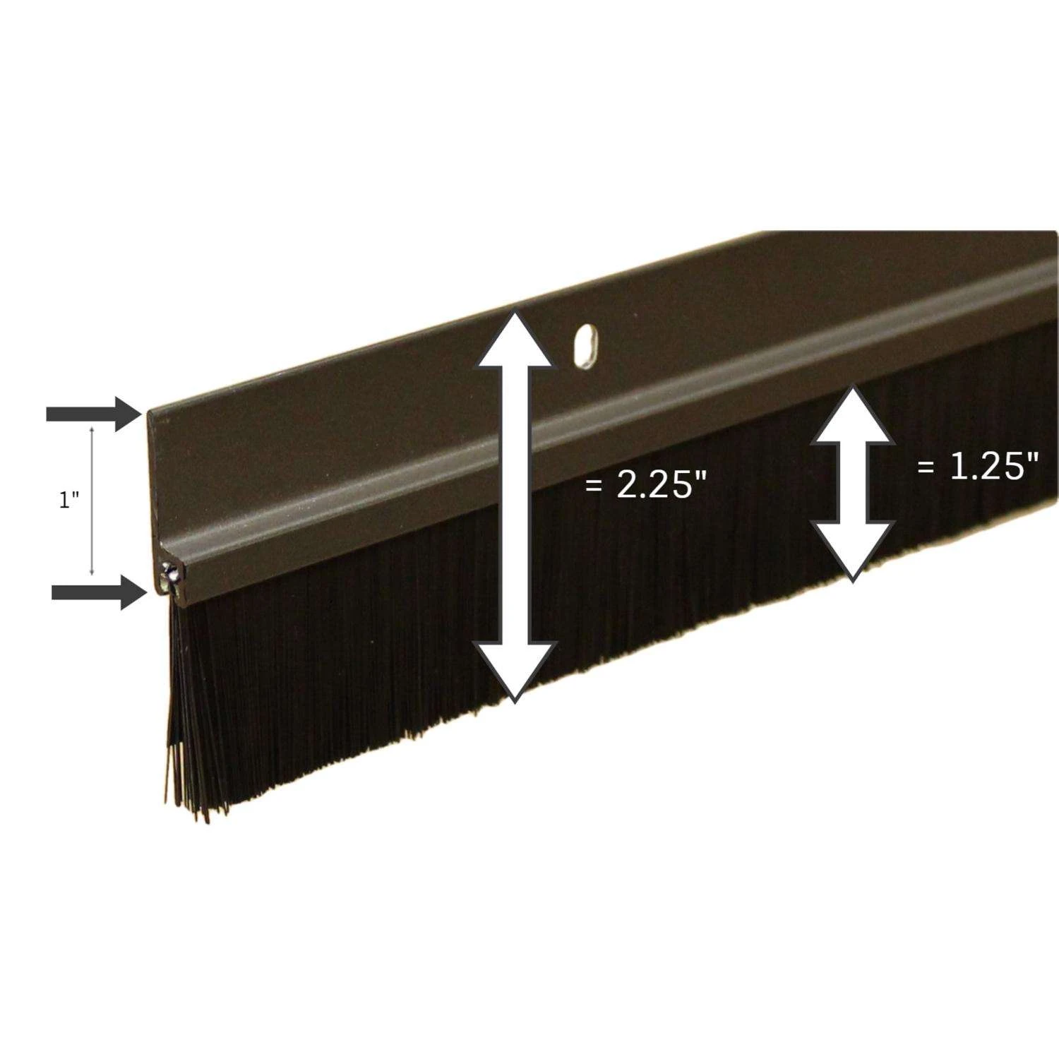 Randall Black/Brown Aluminum/Polypropylene Door Sweep 1 Pc 4 Randall Black/Brown Aluminum/Polypropylene Door Sweep 1 Pc - Image 2
