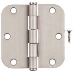 Hampton 3-1/2 In. L Satin Nickel Residential Door Hinge 12 Pk