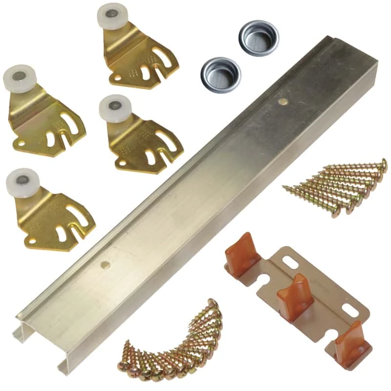 Johnson Hardware 2200 Aluminum By-Pass Door Hardware Set 3 Johnson Hardware 2200 Aluminum By-Pass Door Hardware Set