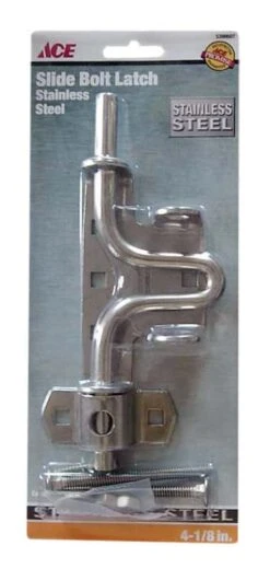 Ace 10.52 In. H X 4.75 In. W X 1.14 In. L Stainless Steel Slide Bolt Gate Latch