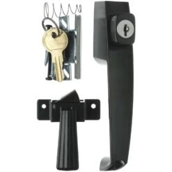 Ace Black Black Steel Push Button Keyed Latch 1 Pk