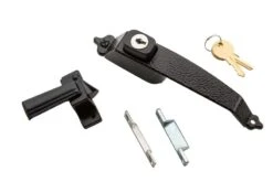 National Hardware Black Zinc Push Button Keyed Latch 1 Pk