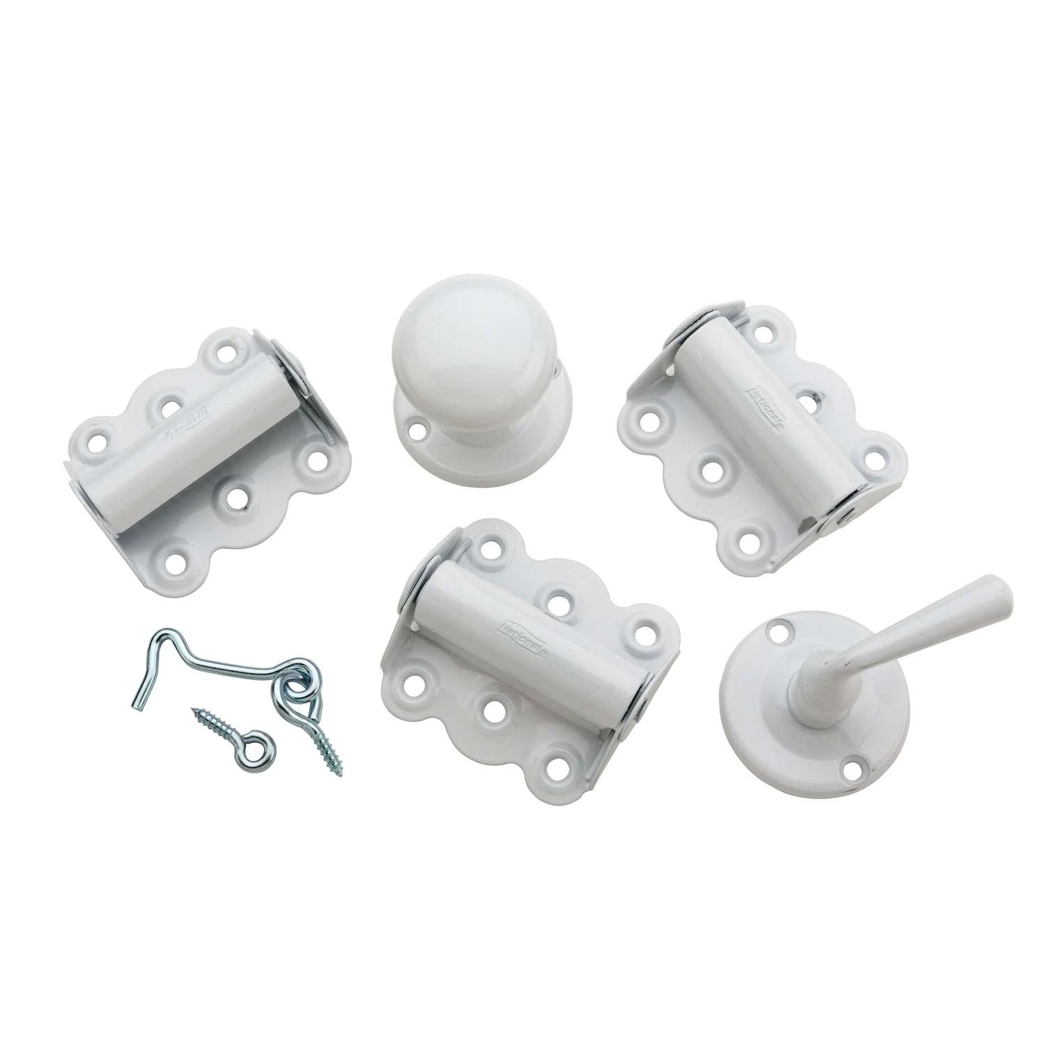 National Hardware Silver/White Steel Screen/Storm Door Hardware Set 1 Pk 3 National Hardware Silver/White Steel Screen/Storm Door Hardware Set 1 Pk