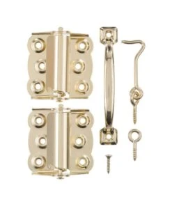 Ace Bright Brass Steel Screen/Storm Door Hardware Set 2 Pk