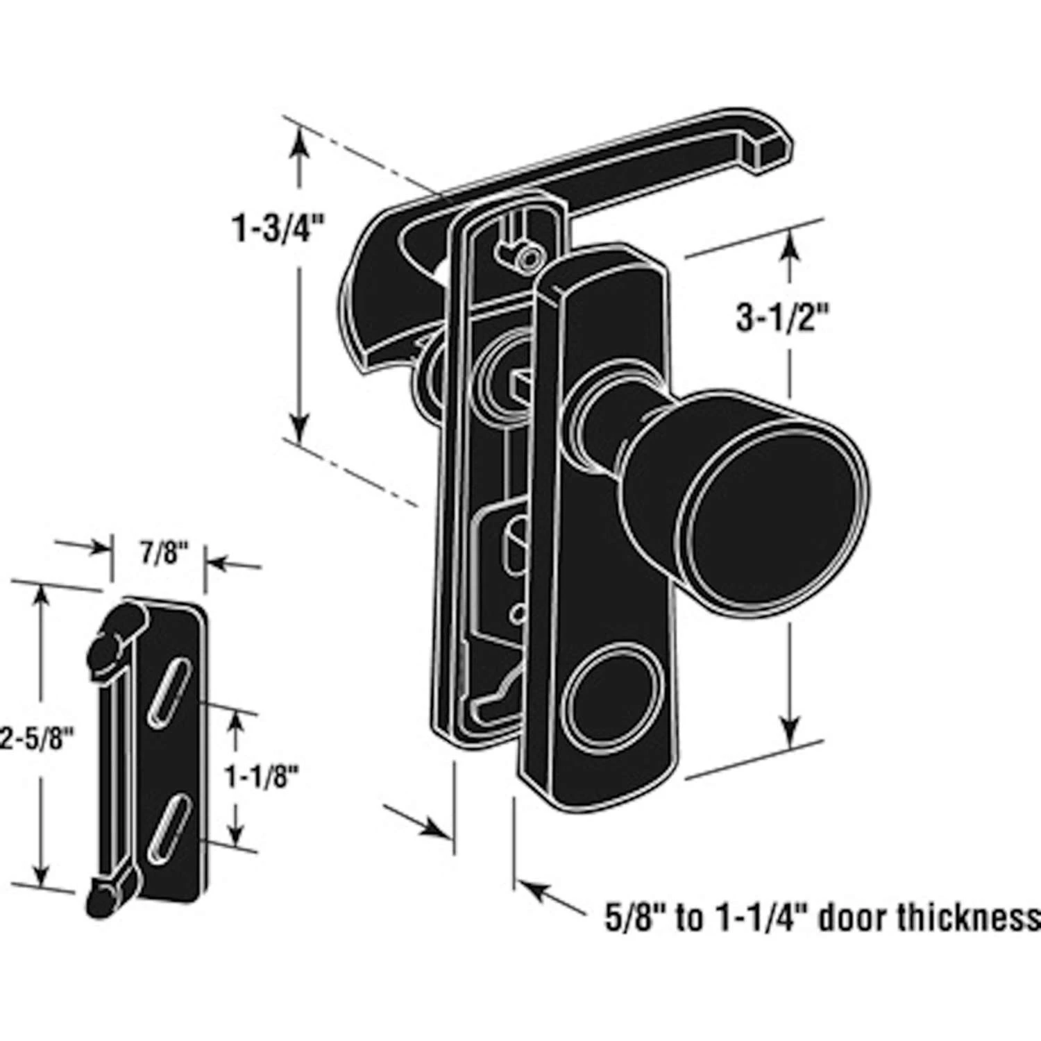 Prime-Line Black Aluminum Tulip Knob Latch 3 Pk 4 Prime-Line Black Aluminum Tulip Knob Latch 3 Pk - Image 2