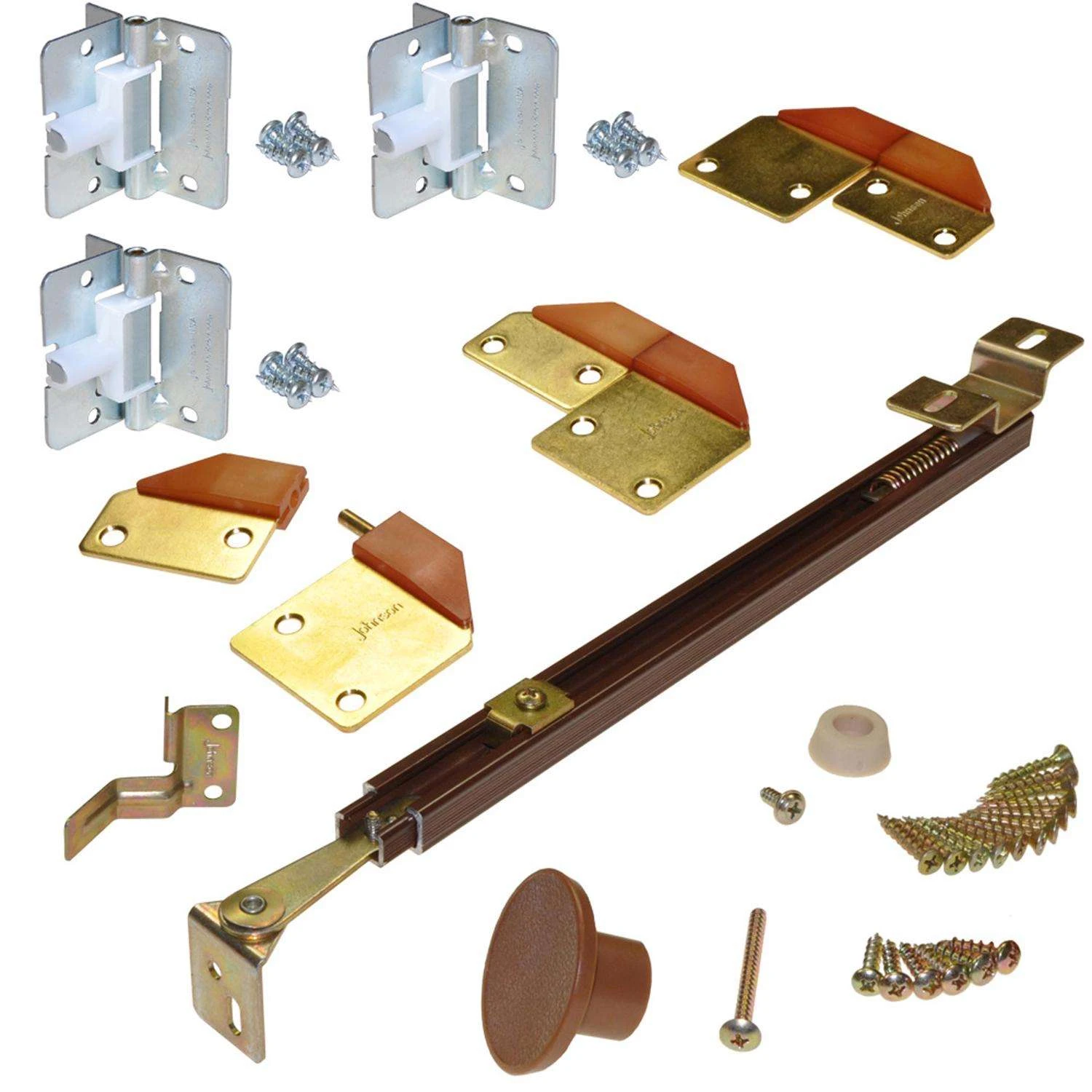 L.E. Johnson Door Hardware Set Tan Metallac Incl Vis Pk 3 L.E. Johnson Door Hardware Set Tan Metallac Incl Vis Pk